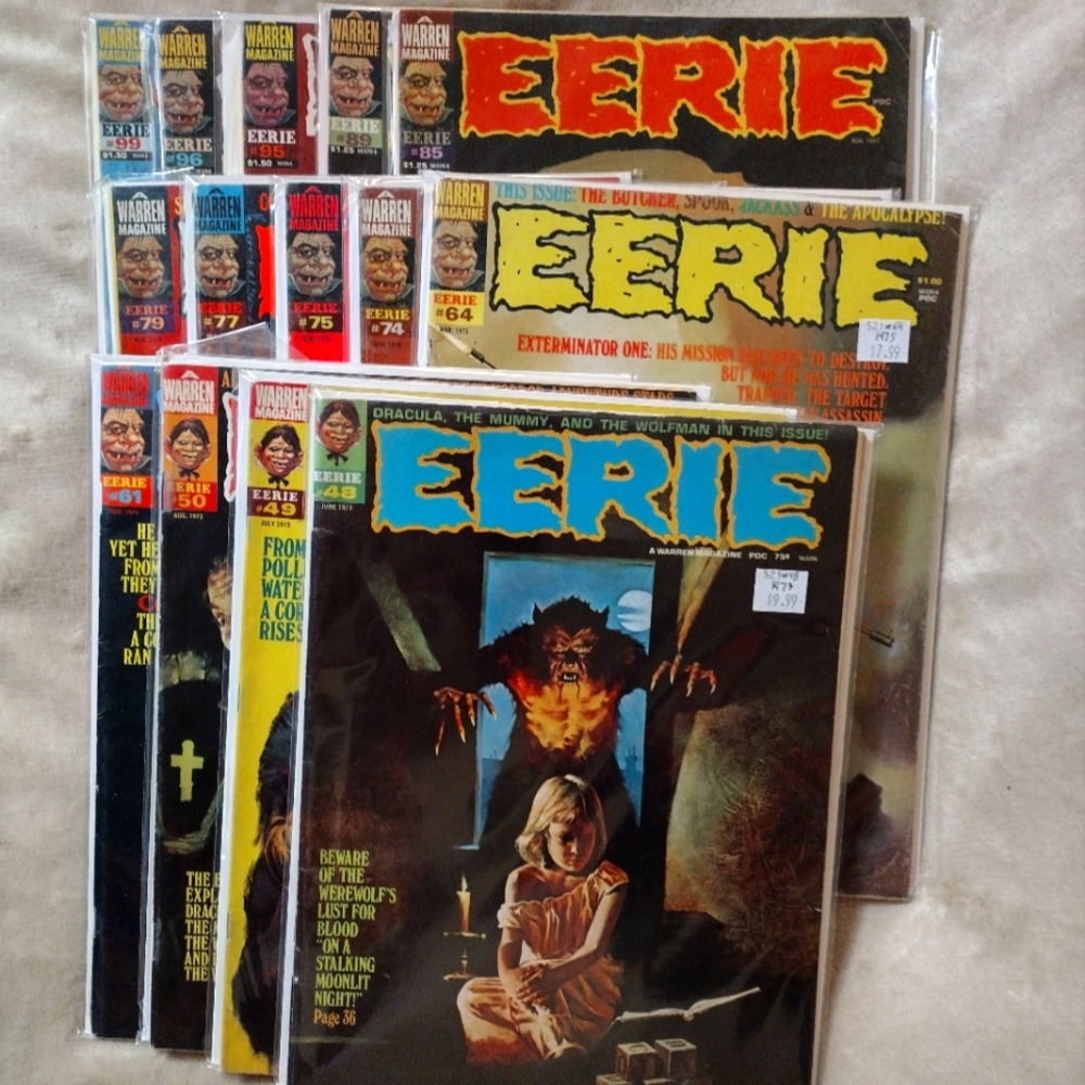 Eerie comic magazines